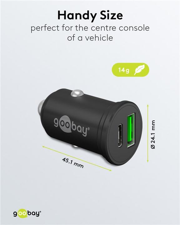 Productafbeelding Goobay Dubbele USB auto snellader USB-C PD Power Delivery 45 W