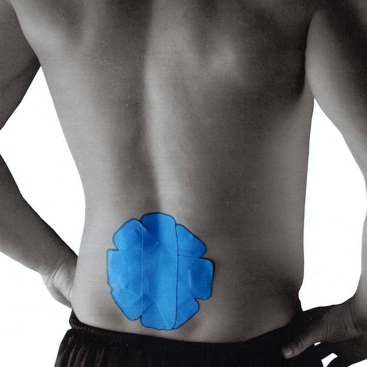 Produktbild Luxtri Kinesiologie-Tape 4 Streifen vorgeschnitten Rücken 15x5cm Sporttape Blau (0.15 m)