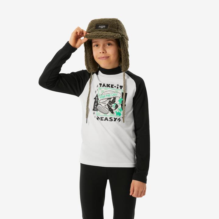 Immagine prodotto Wedze Maglia funzionale da sci per bambini - BL 500 bianco/nero con motivo (100 C)