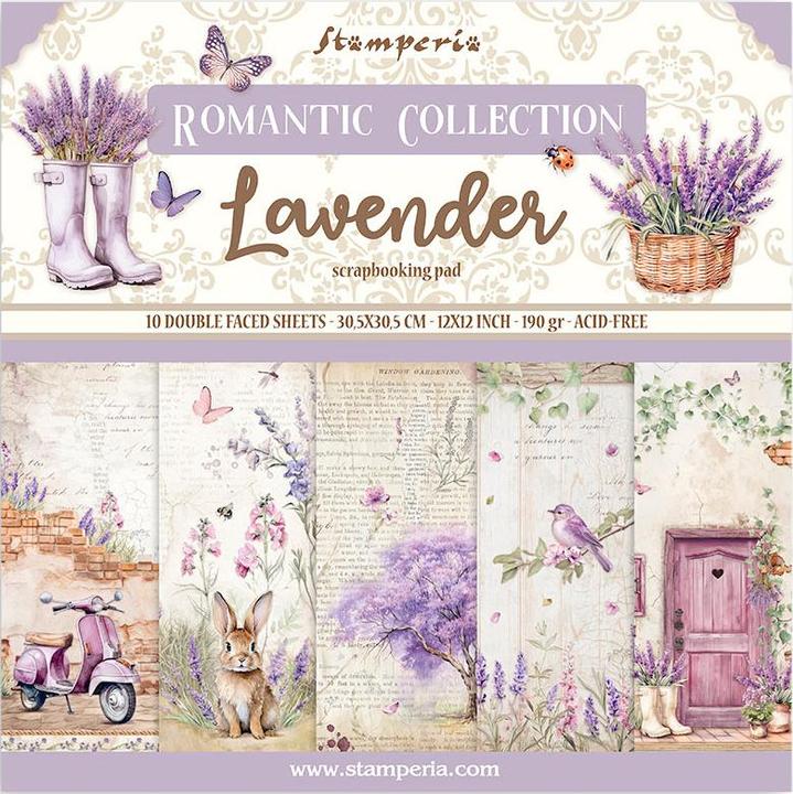 Produktbild Stamperia Scrapbook-Block "Lavender" (190 g/m², 10 x)