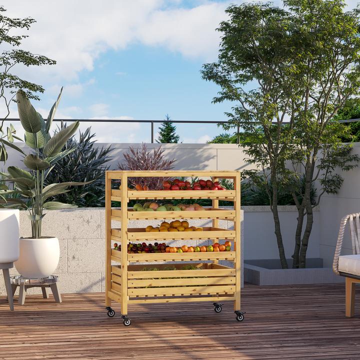 Produktbild Outsunny Obst- & Gemüseregal mit Rollen
