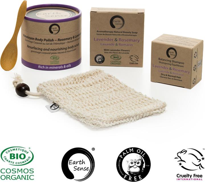 Produktbild Natura Punto 5-teiliges, handgemachtes Spa-Geschenkset Lavendel und Rosmarin (Manicure set)