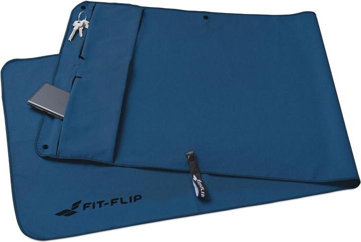 Image du produit Fit-Flip Fitnesshandtuch Mikrofaser mit Reissverschlusstasche 130x48cm (130 x 48 cm)