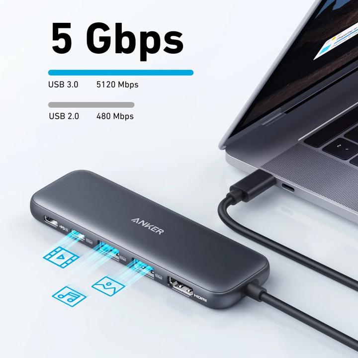 Actual product image Anker 332 USB-C hub 5-in-1 (USB-C, 5 Ports)