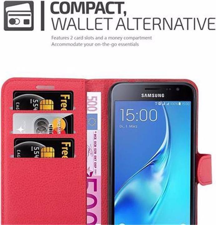Actual product image Cadorabo Book with stand function cover (Samsung Galaxy J3)