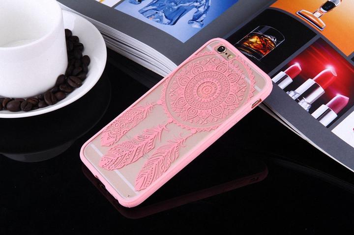 Actual product image König Design Apple iPhone 6 / 6s Mobile Cover Mandala Case Protective Cover Motif Dreamcatcher Pink (Apple iPhone 6)