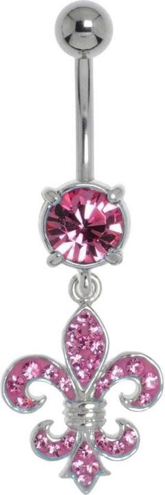 Actual product image Bijouteria Bellypiercing (Surgical steel 316L, Crystal, Brass rhodium plated)