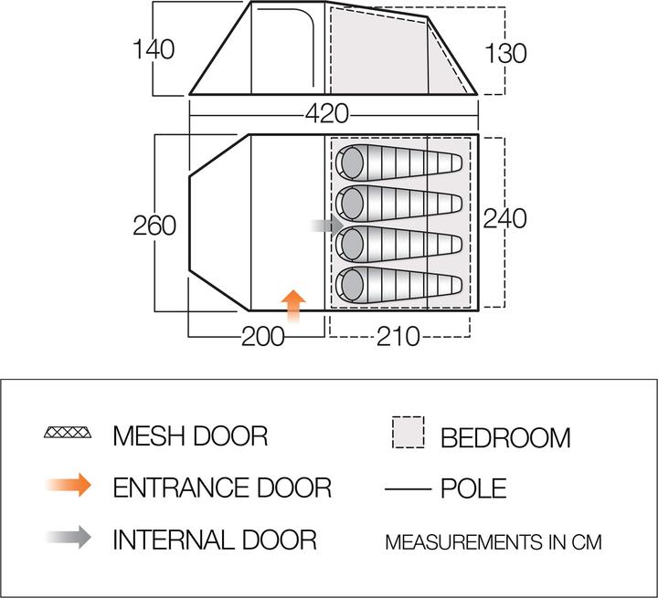 Immagine prodotto Vango Skye 400 (Tenda a tunnel, 6.95 kg, 4 persone)