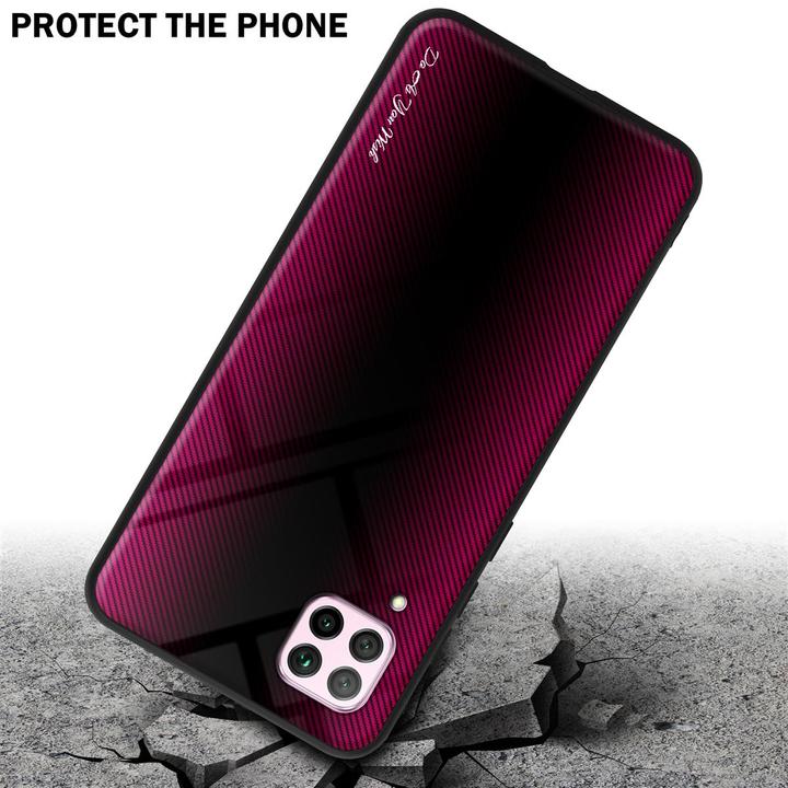 Productafbeelding Cadorabo TPU gestreepte glasplaat (Huawei Nova 7i, Huawei P40 Lite)