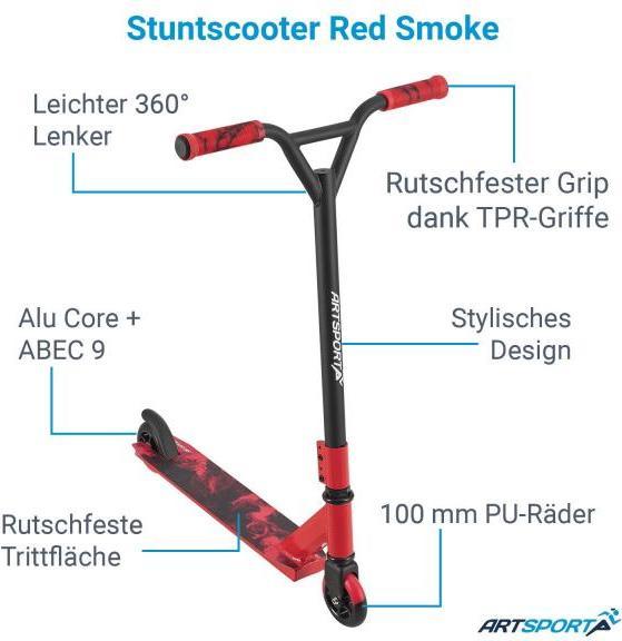 Produktbild Juskys Stunt Scooter mit 360° Lenkung