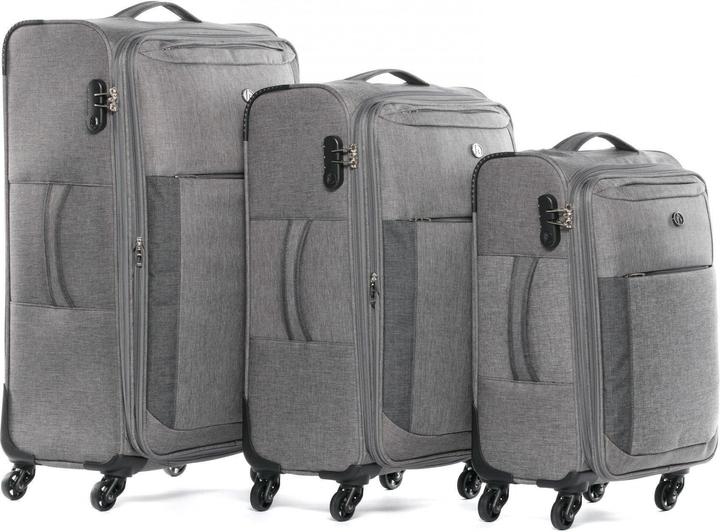 Image du produit Fergé Set de valises coque souple 3 pièces gris et gris foncé (110 l, L (90 - 115l))