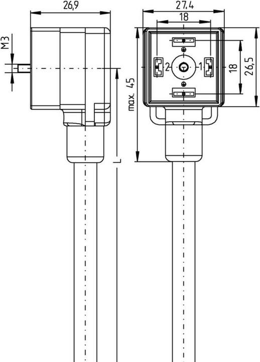 Actual product image Escha Valve connector type A Black VA22-24.3-5/P01 Poles:2+PE bridged 804782