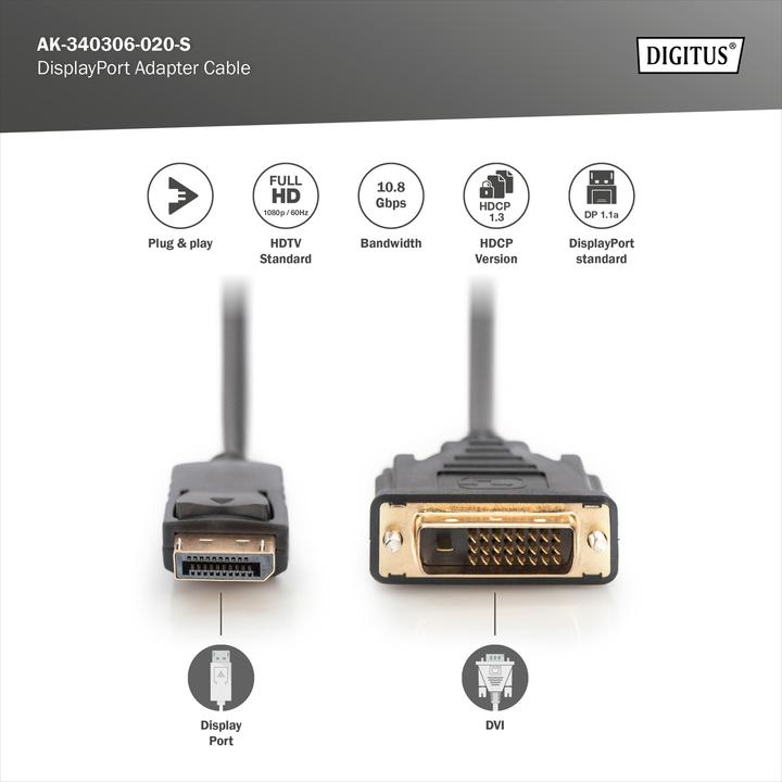 Productafbeelding Digitus DisplayPort - DVI (2 m, DisplayPort)