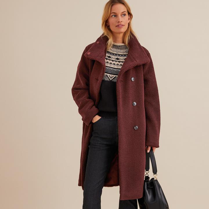 Actual product image Anne Weyburn Bouclé Coat with Button Closure (46)