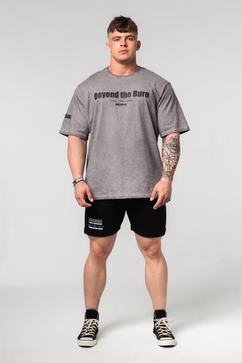 Actual product image Nebbia Washed-off Heavyweight oversized T-Shirt Grind 370 - light grey (M)
