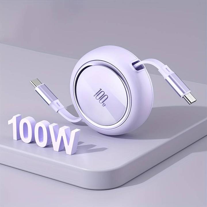 Produktbild PhoneLook Dual Type USB-C einziehbares Kabel mit Schnellladung QC3.0 100W t (USB 3.0)