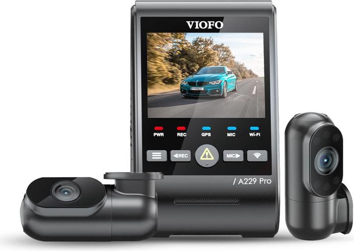 Actual product image Viofo A229 Pro 3CH (GPS receiver, Built-in microphone, Built-in display, Wi-Fi, Accelerometer, Night vision, 4K)