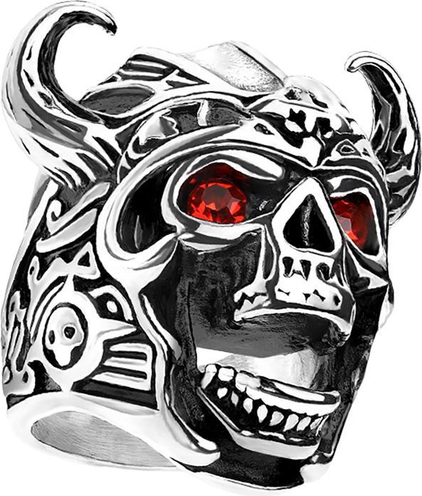 Actual product image Star Piercing Ring silver Viking skull with crystal eyes (67, 950 Platinum)