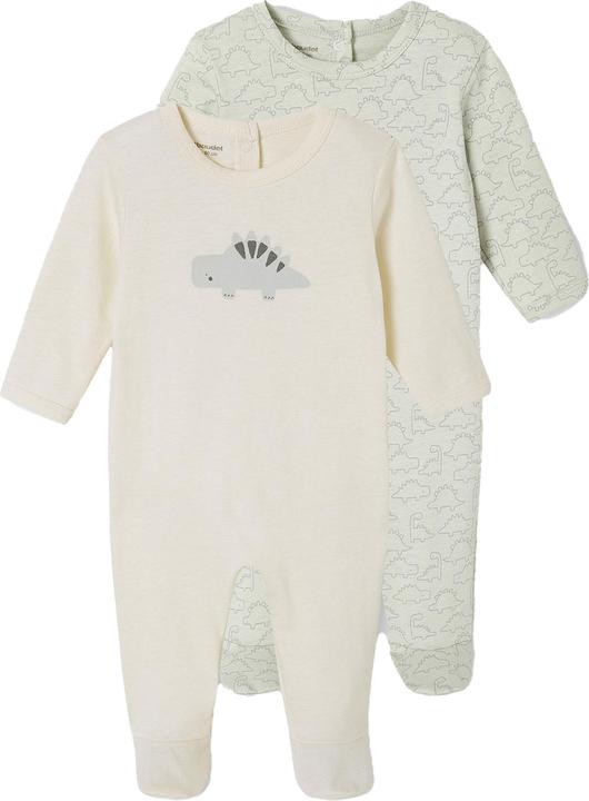 Produktbild Vertbaudet Bio-Kollektion: 2er-Pack Baby Strampler mit Dinos (86)