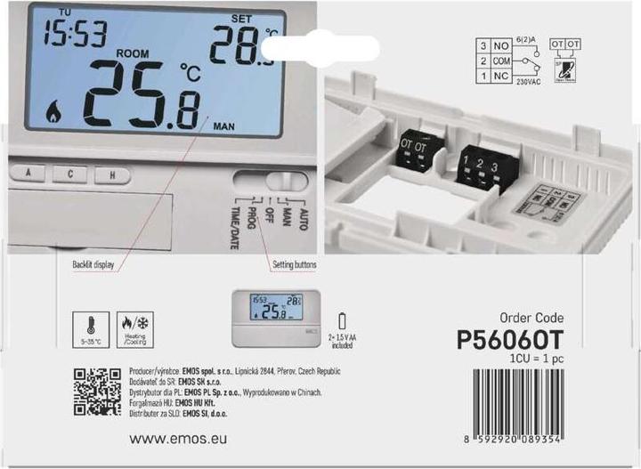 Produktbild Emos OpenTherm Raumthermostat P5606OT
