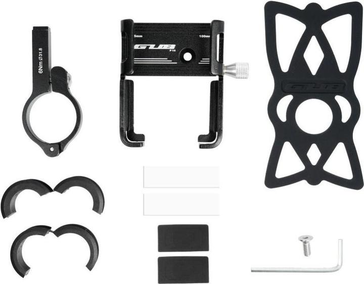 Immagine prodotto Partner Telecom Bicycle accessory Gub GUB bike holder for mobile phone + silicone bandage P10 Aluminium black