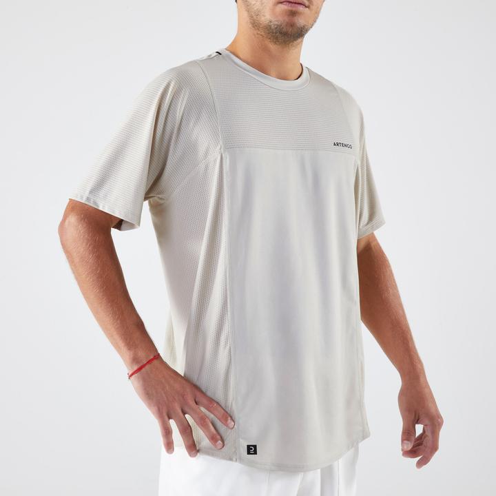 Actual product image Kuikma Men's tennis T-shirt - DRY Gaël Monfils beige (XXL)