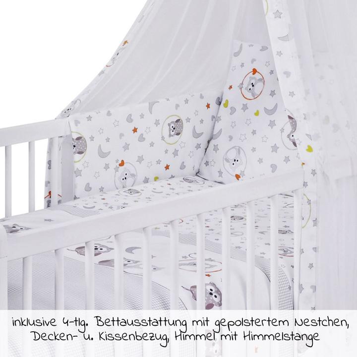 Produktbild jonka Babyzimmer Sets Kinderzimmer Sparset Mona mit Bett, Wickelkommode (Wickelkommode, Kinderkleiderschrank)