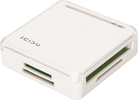 Productafbeelding Icidu USB 2.0 HUB & Lezer Wit (USB 2.0)