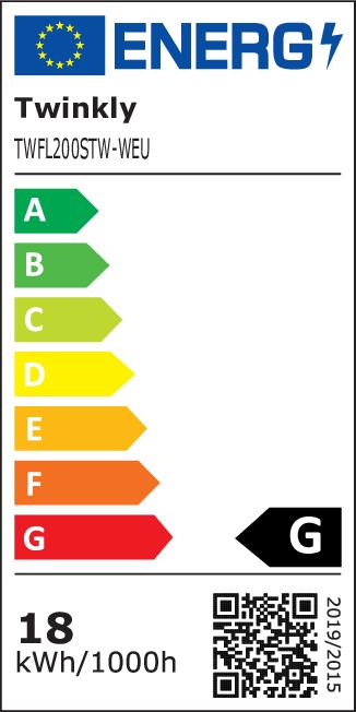Energy Label Twinkly rope light (Multicoloured, 200 cm, Indoor)