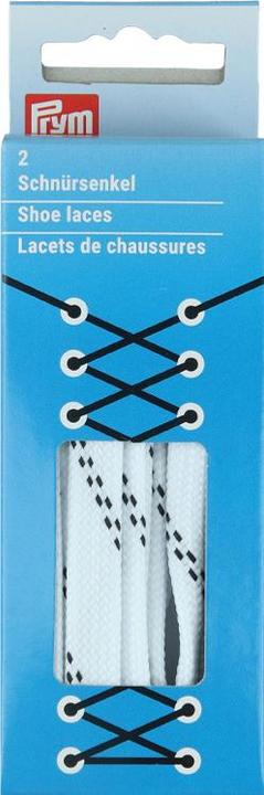 Actual product image Prym Flat laces water-repellent 10 mm 100 cm white/black 1 pair (100 cm)