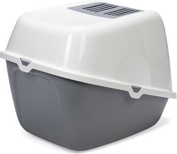 Actual product image Savic Toilette chat Nestor Giant gris/blanc (Cat litter box closed)