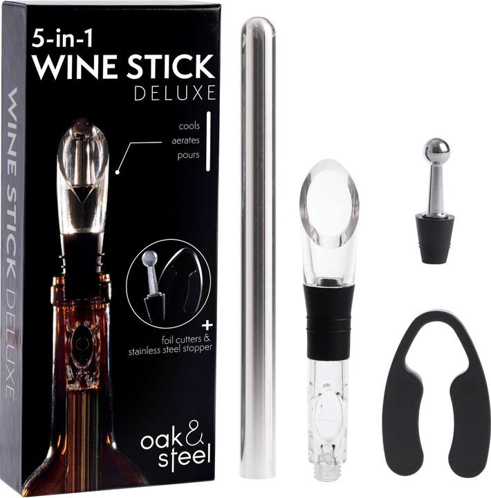 Actual product image Oak & Steel Premium wine accessories gift set 5-in-1 (Wine pourer)