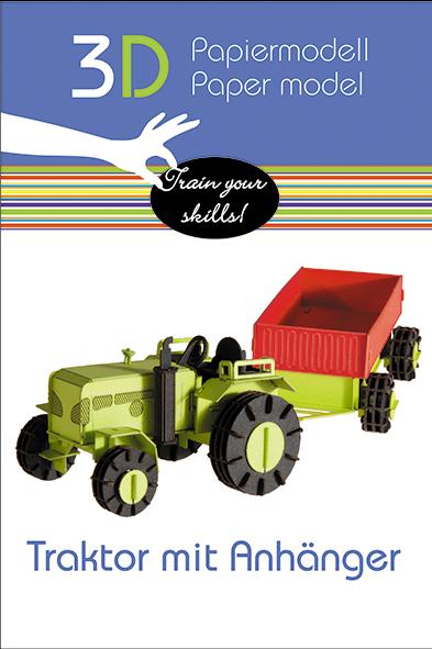Produktbild Fridolin 3-D Papiermodell "Traktor mit Anhänger"