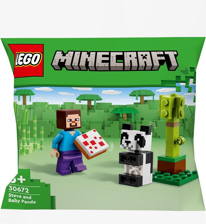 Actual product image Minecraft Steve with baby panda (30672, LEGO Minecraft)