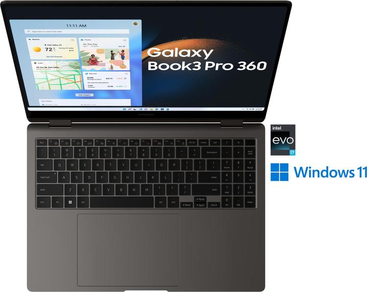 Actual product image Samsung Galaxy Book3 Pro 360 (16", Intel Core i7-1360P, 16 GB, 512 GB, DE)