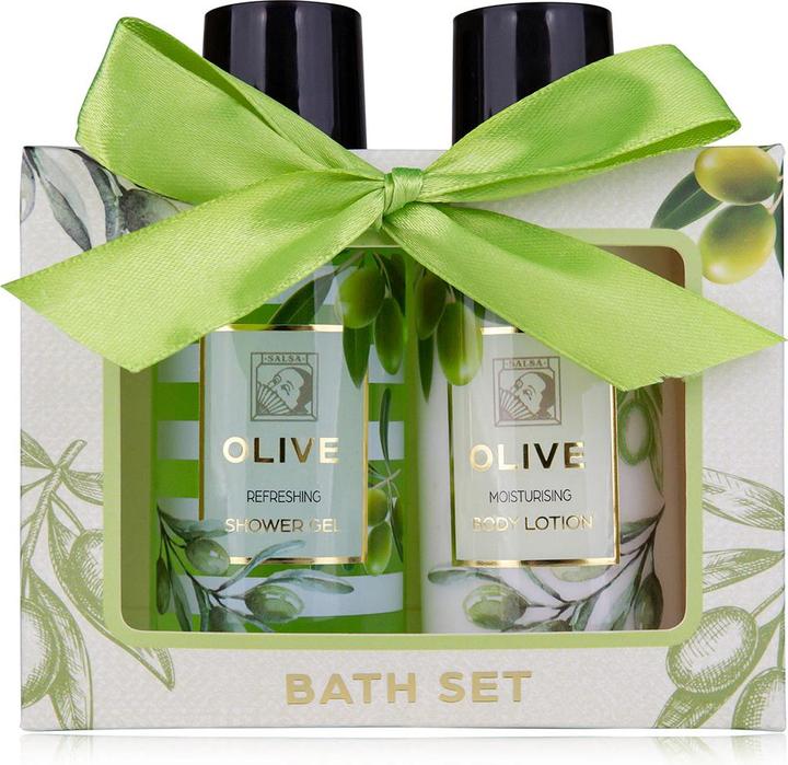 Accentra OLIVE Badeset in Geschenkbox, inkl. 100ml Duschgel, 100ml Körperlotion, Duft: Olive, Farbe: (Haarpflege set, Körperpflegeset)