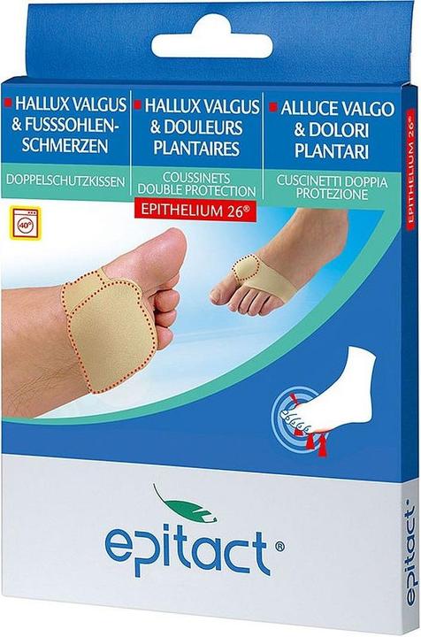 Produktbild Epitact Doppelschutzkissen Hallux Valgus und schmerzende Fusssohlen Gr. L (L)