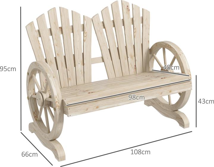 Image du produit Outsunny Banc de jardin en forme de roue de chariot