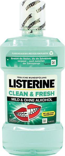 Produktbild Listerine sauber und frisch, Mundwasser, 500 ml (500 ml, Mundwasser)