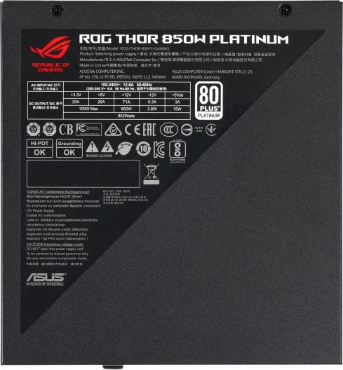 Actual product image ASUS PSU Thor 850W Platinum II (850 W)