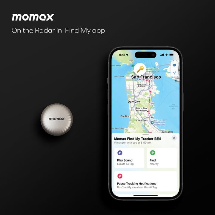 Momax PinTag Find My Tracker Titanium