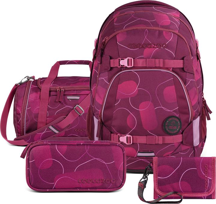 Produktbild Coocazoo Schulrucksack-Set Schulrucksack-Set „Berry Bubbles“, 4-teilig (30 l)