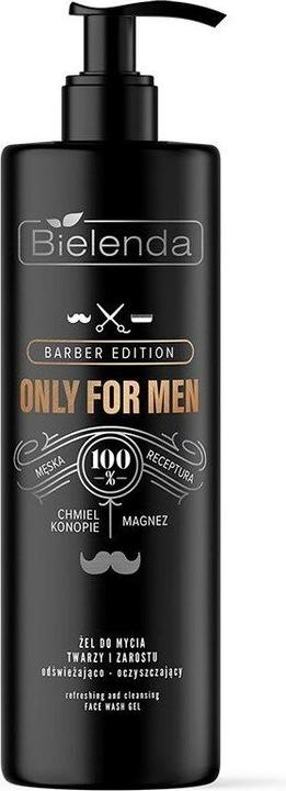 Actual product image Bielenda Only For Men Barber Edition Refreshing And Cleansing Gel For Face And Beard 190G (Gel)