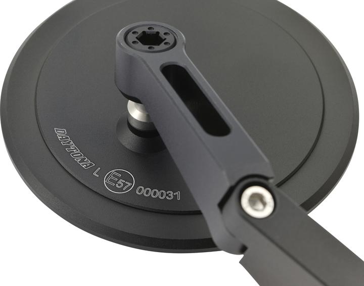 Actual product image Daytona D-Mirror-17, VF3/handlebar end short, aluminium 1pce. E-marked