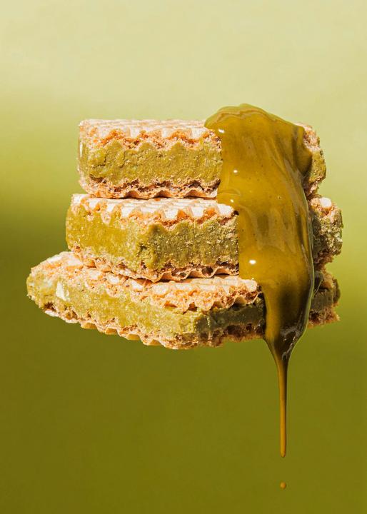 Produktbild KoRo Bio Gefüllte Waffelschnitte mit Pistazienmus und weissem Kakaoerzeugnis (12 Stk., 264 g)