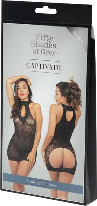 Produktbild Fifty Shades of Grey Captivate Black Lace Spanking Mini Dress Ouvert (One Size)