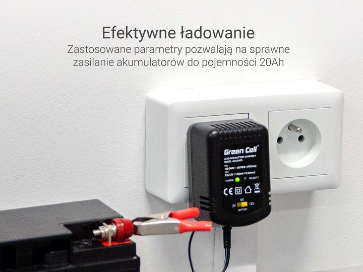 Immagine prodotto GreenCell Caricabatterie (12V, 6V, 0.60 A)