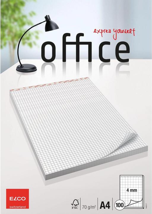 Elco Notizblock Office (A4, Kariert)