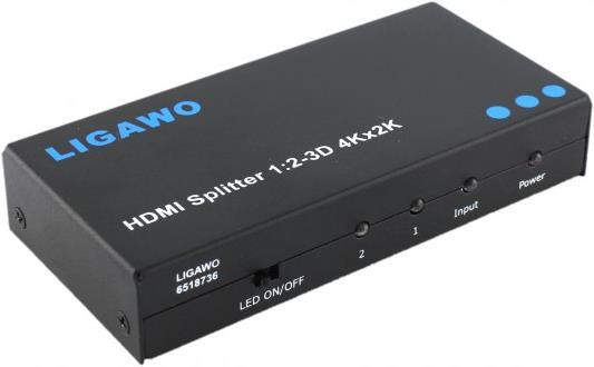 Actual product image Ligawo HDMI splitter 1 input / 2 outputs 4K*2K +3D