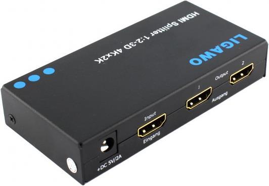 Actual product image Ligawo HDMI splitter 1 input / 2 outputs 4K*2K +3D